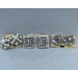 Vintage Clip On Earrings Lot of 3 Marked Germany Mid Century 50s 60s